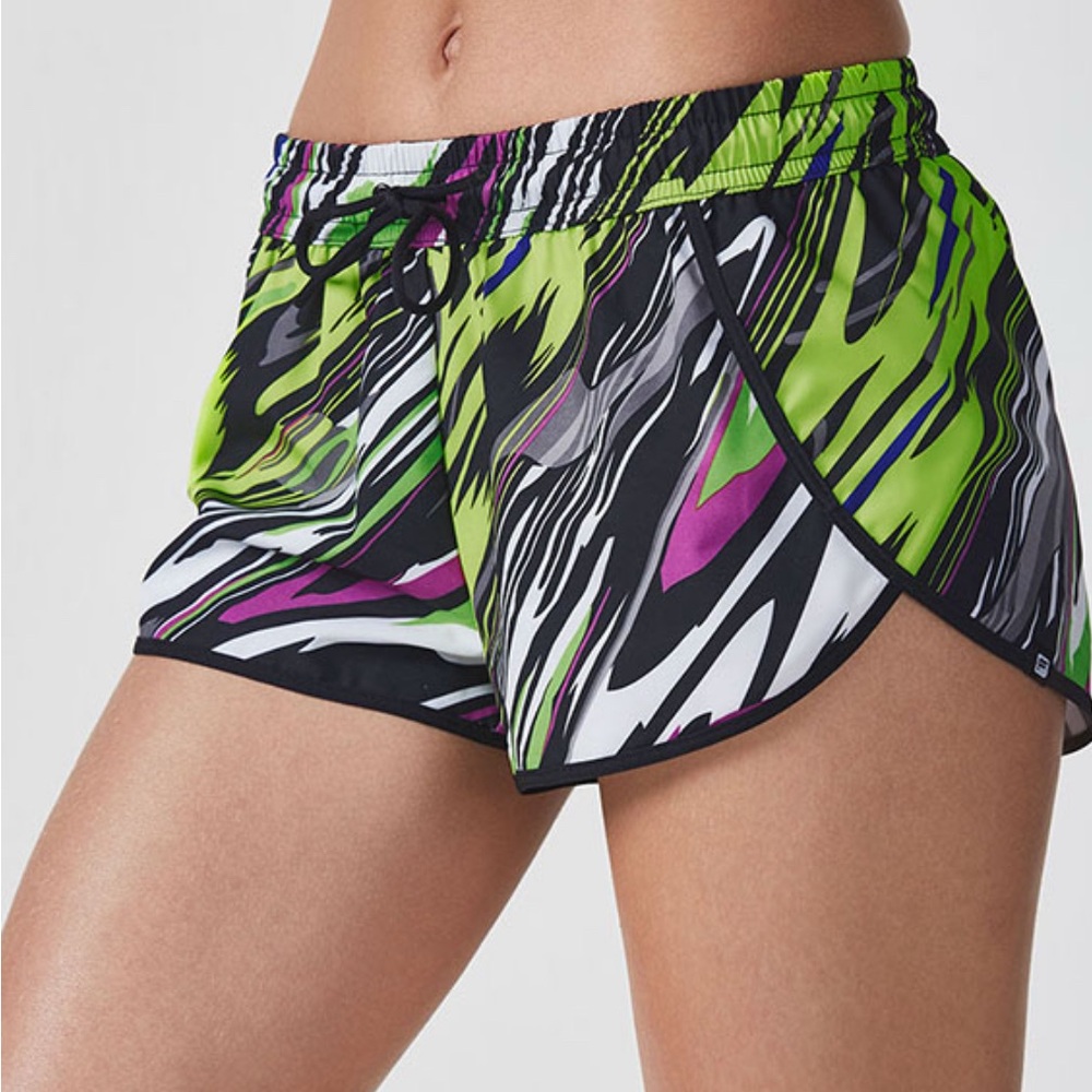 Fabletics Carrie Running Shorts Small Multicolor Neon Athletic unlined Flowy
